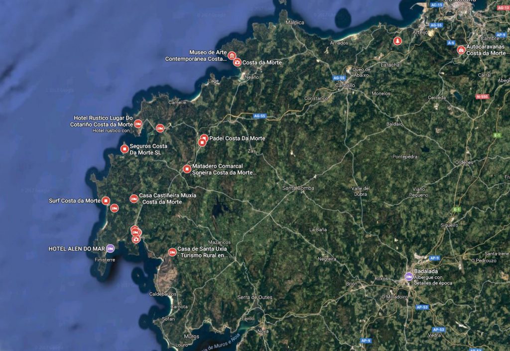 mapa satelite costa gallega